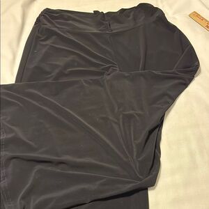 Large Stretch Elegant Black Gaucho Pants
